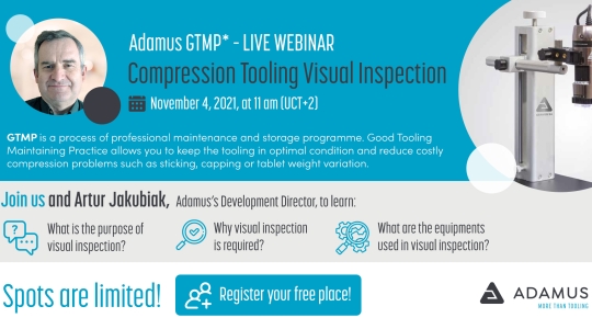 Visual inspection of compression tooling. Sign up now for free webinar!